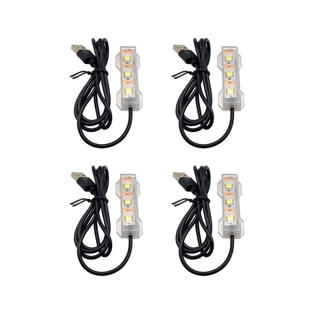 Flylin 4PCs 5V USB Aquarium Light Smal Decoration LED Lighting Lamp Aquarium Water Plant Light for Desktop Fish Tank Indoor Water Garden (White)